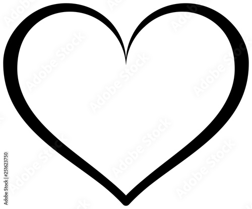 Tablou canvas Simple heart outline icon. Vector love symbol.