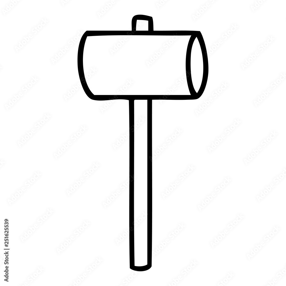 line drawing doodle of a mallet line drawing doodle of a mallet