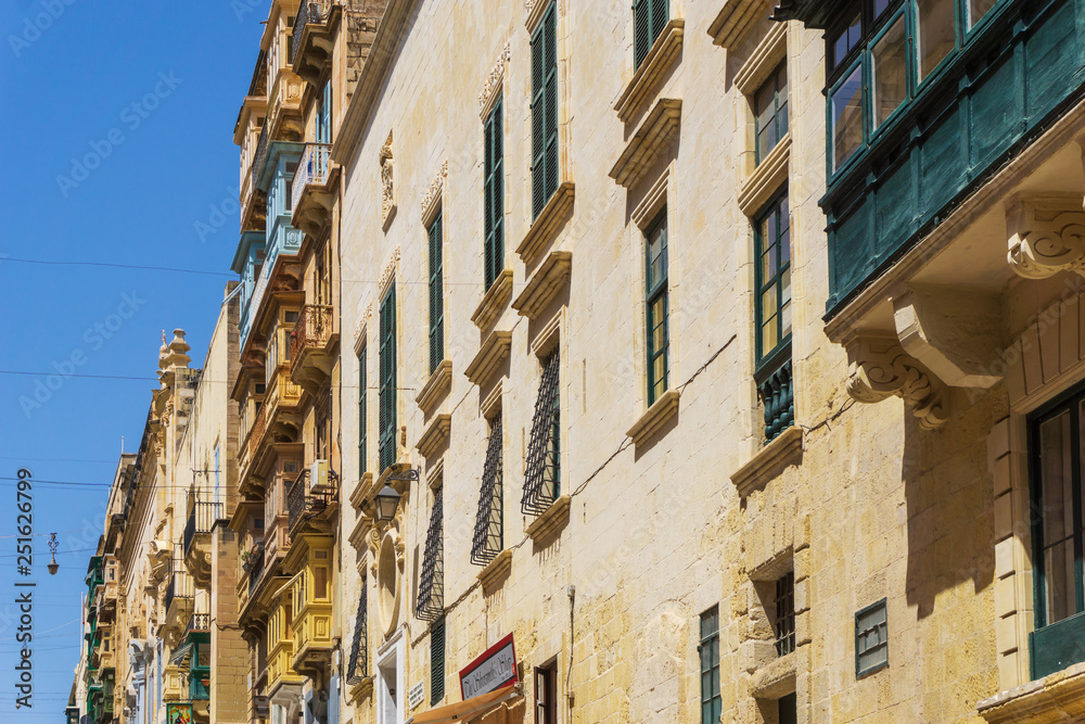 VALLETTA, MALTA - June 28, 2017: antique city building in Valletta,Malta Europe