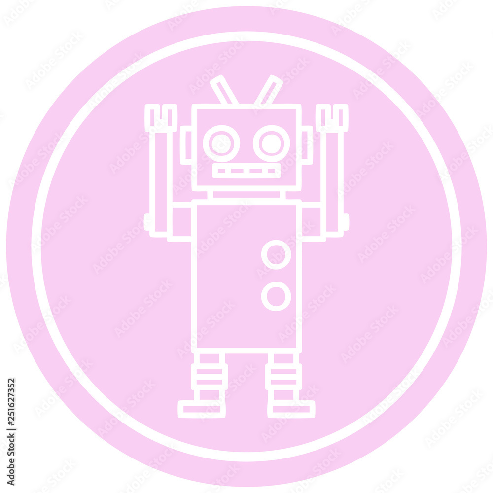 dancing robot circular icon dancing robot circular icon
