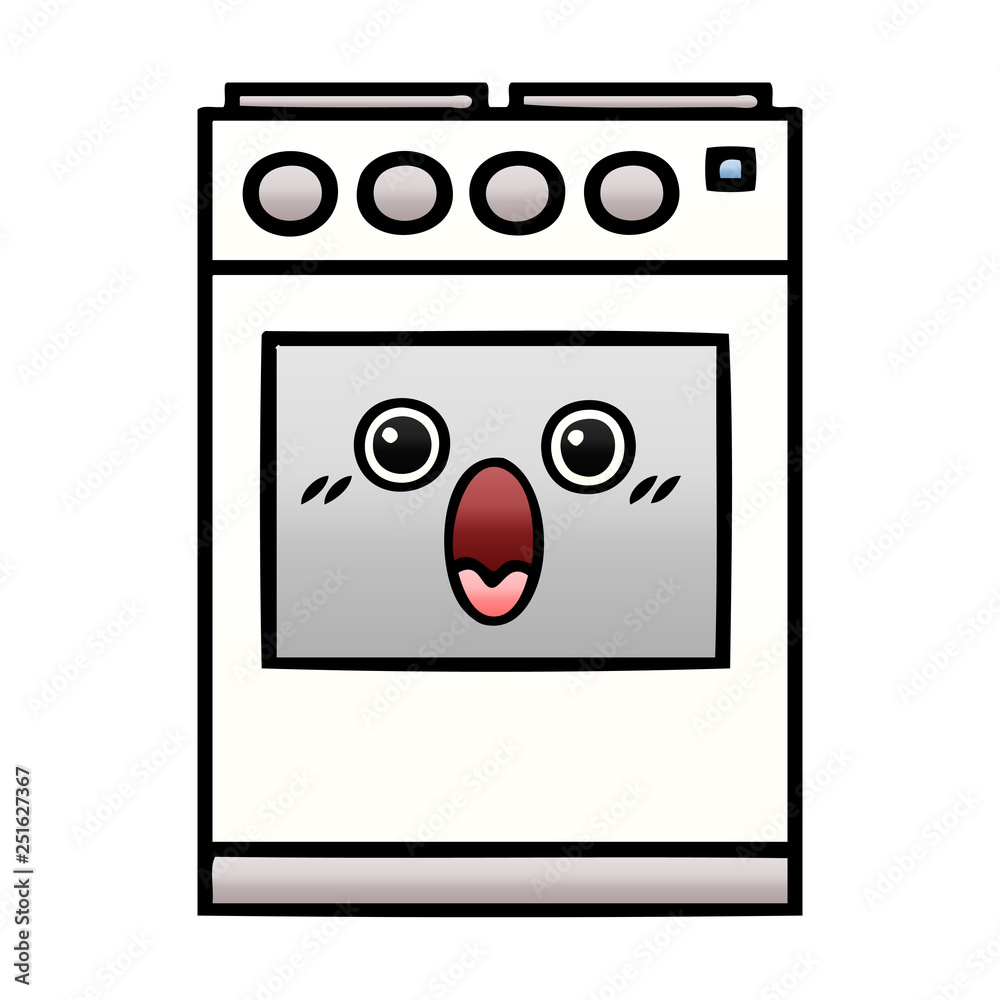 gradient shaded cartoon kitchen oven gradient shaded cartoon kitchen oven
