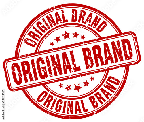 original brand red grunge round vintage rubber stamp