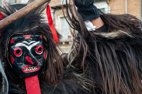 il Diavolo (devil) ancient carnival mask of Tufara, Campobasso, Italy