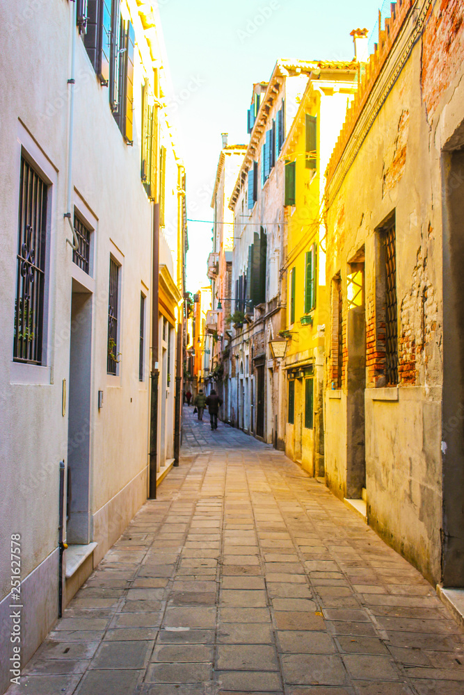 Colorful narrow streets of Venice