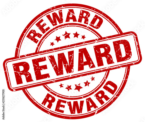 reward red grunge round vintage rubber stamp