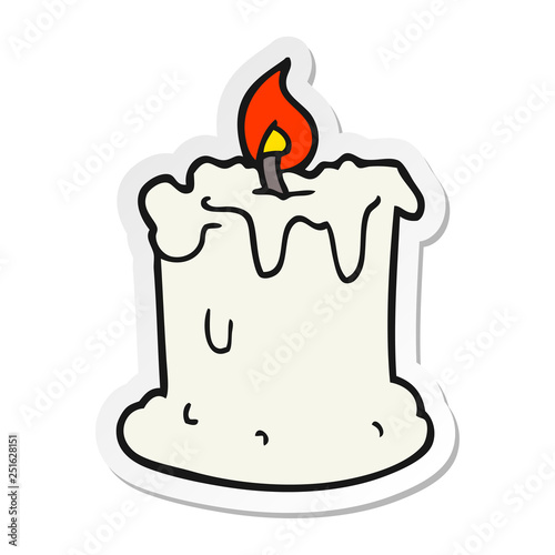sticker of a cartoon dribbling candle