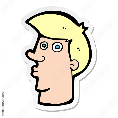 sticker of a cartoon confused man
