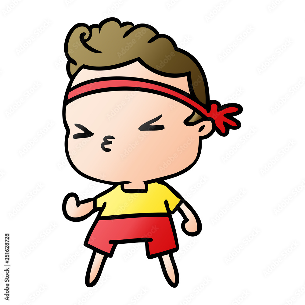 gradient cartoon kawaii working out boy gradient cartoon kawaii working out boy
