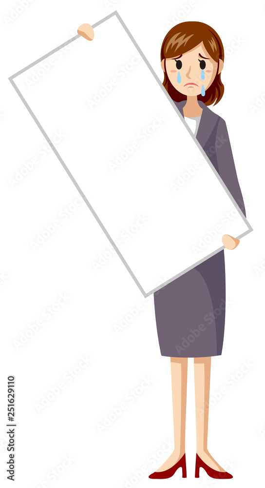 判決風女性イラスト 泣き顔白紙 Stock Vector Adobe Stock