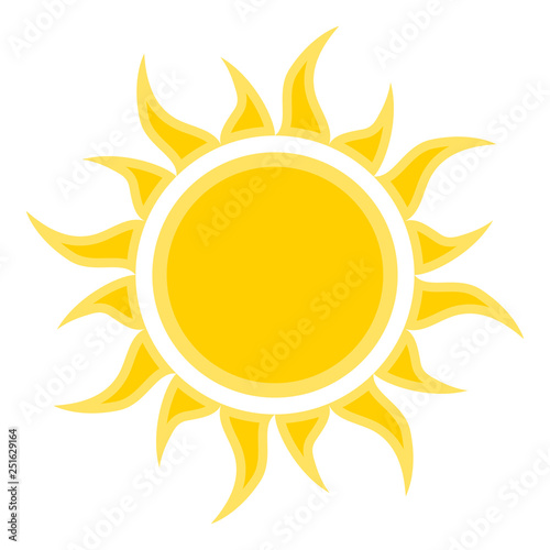 flat sun icon symbol. Vector illustration for design
