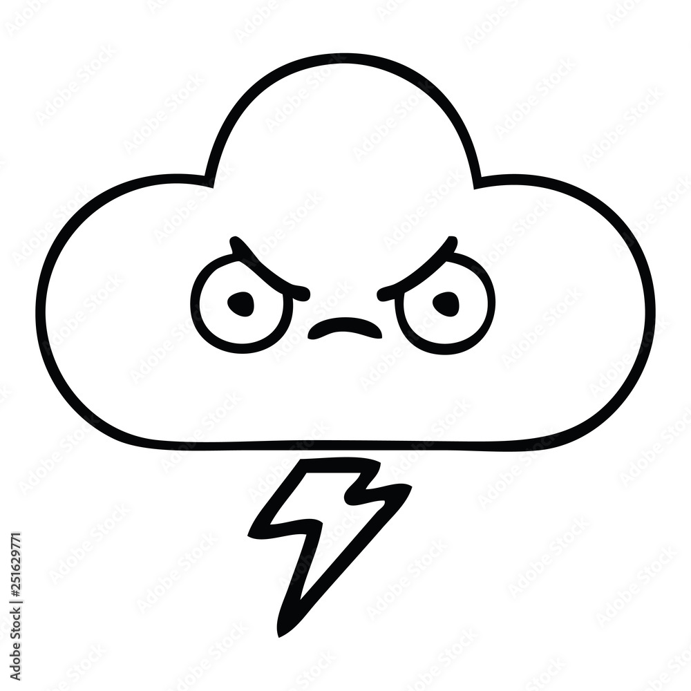 line drawing cartoon storm cloud line drawing cartoon storm cloud