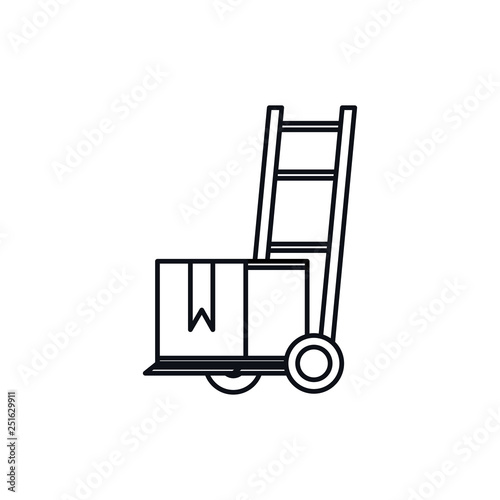 delivery service cart with box