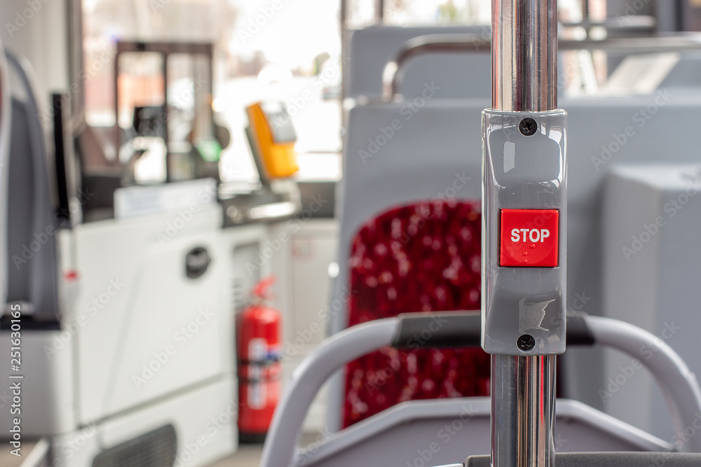 STOP button inside the bus STOP button inside the bus