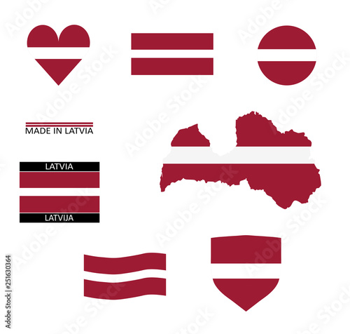 Drapeaux Lettoniens et une carte
