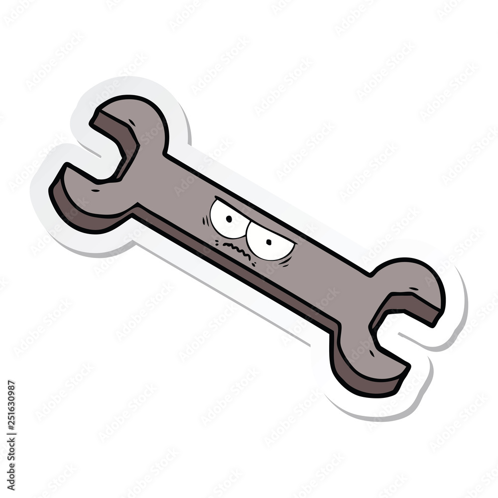 sticker of a cartoon angry tool sticker of a cartoon angry tool