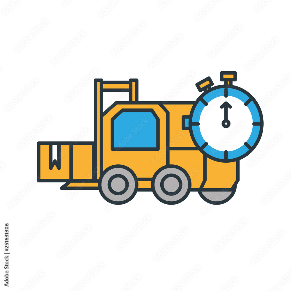delivery service forklift with chronometer