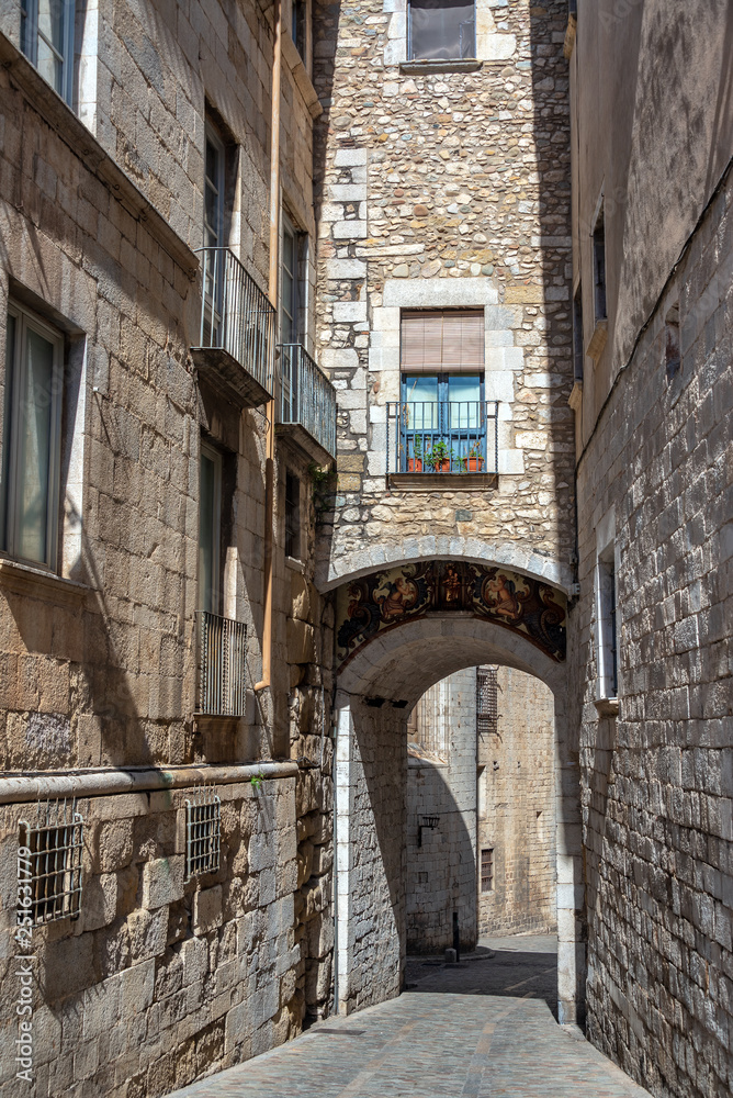 Narrow Alley in Girona, Spain