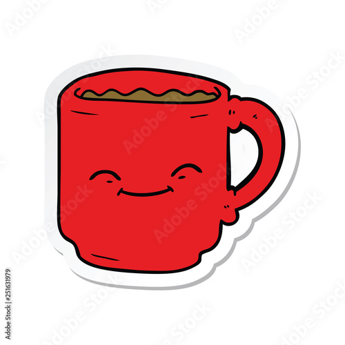sticker of a cartoon coffee mug