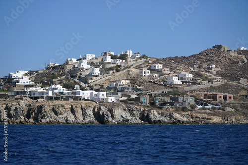 Fototapeta Naklejka Na Ścianę i Meble -  New luxurious buildings are continually rising in Mykonos on the Cyclades Islands