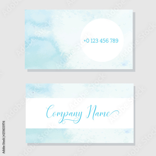Hand Painted Art Of Watercolor Paint On Watercolor Paper. Abstract Business card , Vector Illustration Background