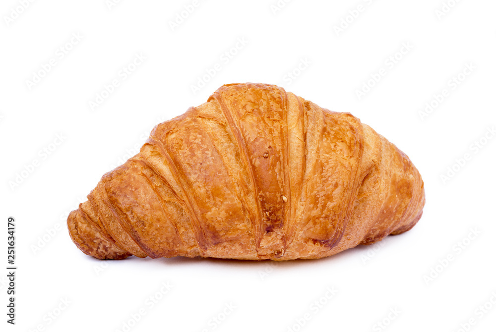Fresh buttery croissant isolated on white background Fresh buttery croissant isolated on white background