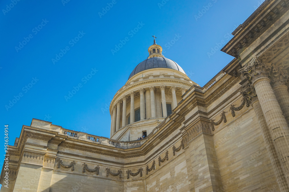 PARIS, FRANCE - 02 OCTOBER 2018: Pantheon, mausoleum for the remains of distinguished French citizens