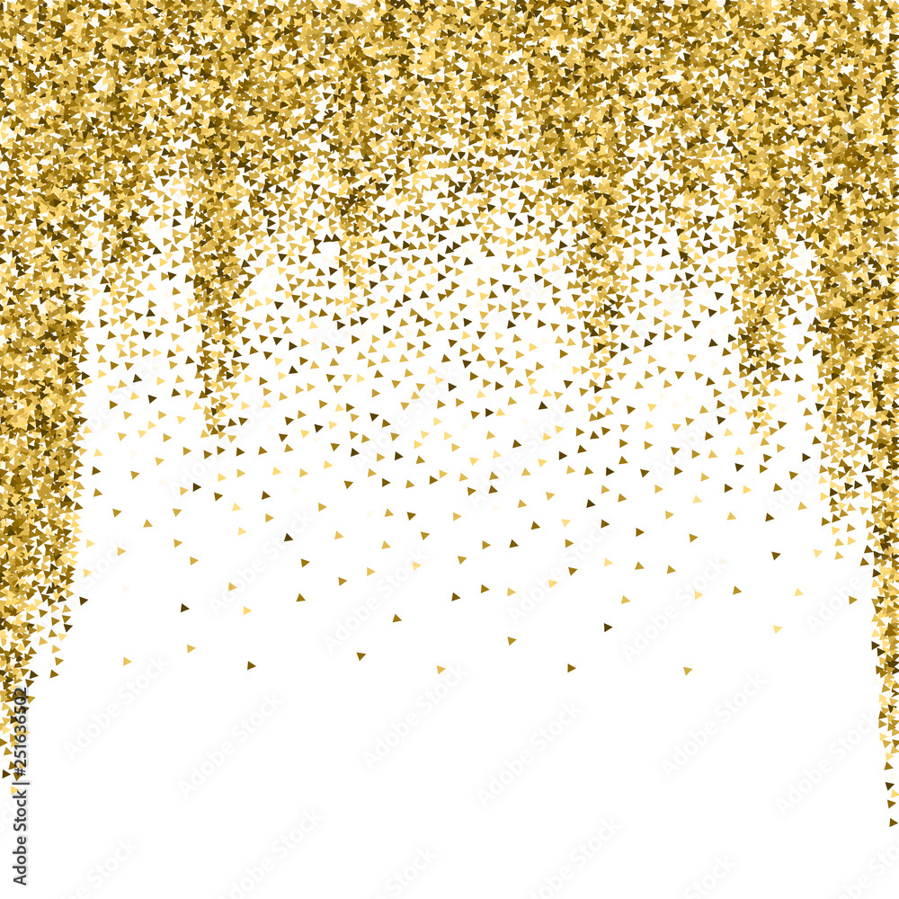 Gold triangles glitter luxury sparkling confetti. 