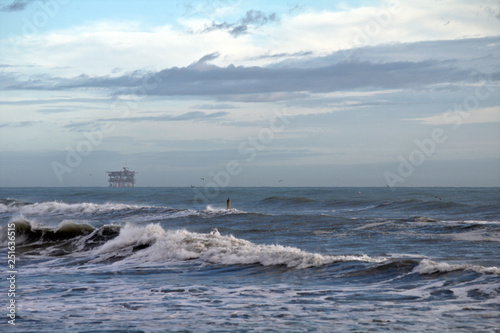 seascape,oil plant,horizon,cloud,sky,water,sea,view
