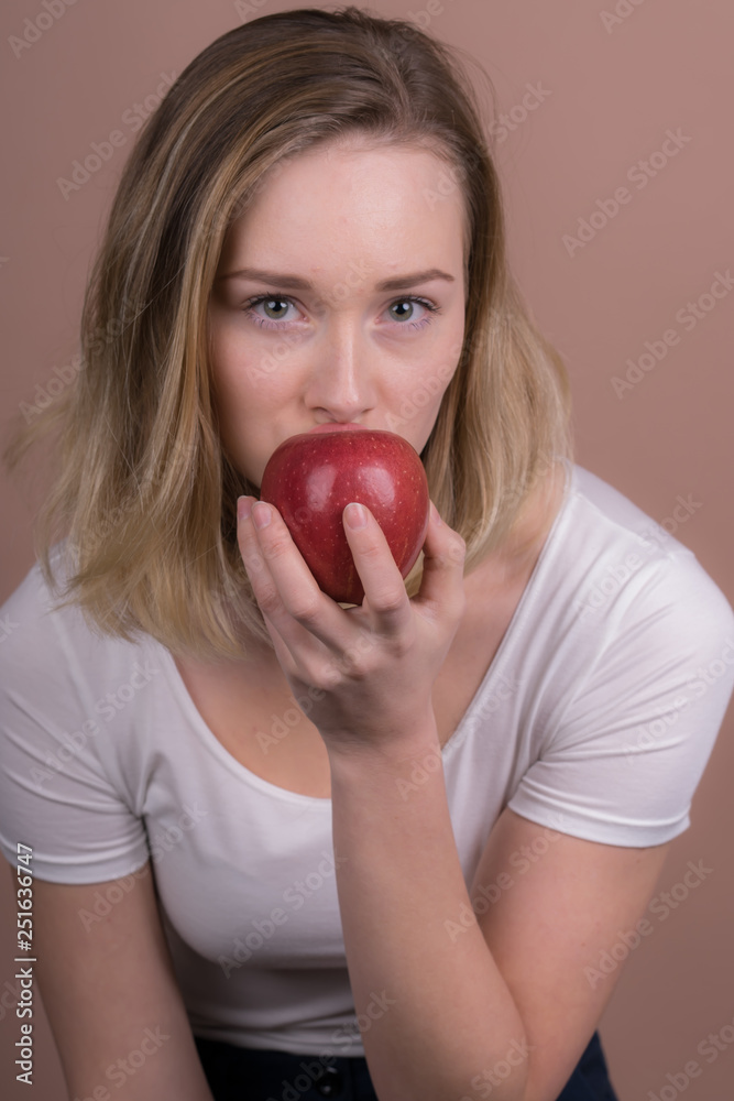 girl with an apple girl with an apple