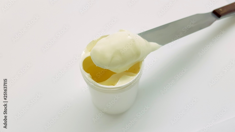 Ointment compounding in macro view Ointment compounding in macro view