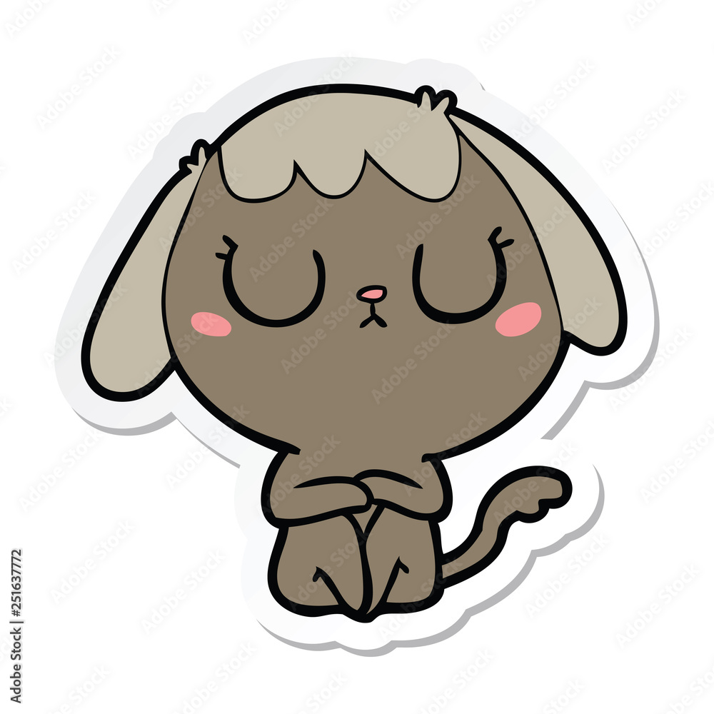 Fototapeta premium sticker of a cute cartoon dog