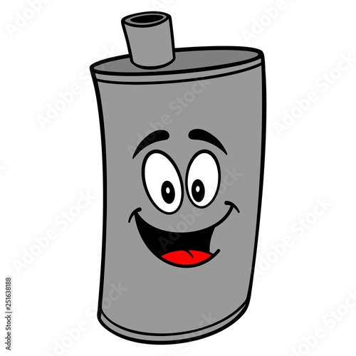 Car Muffler Mascot - A vector cartoon illustration of a car muffler mascot.