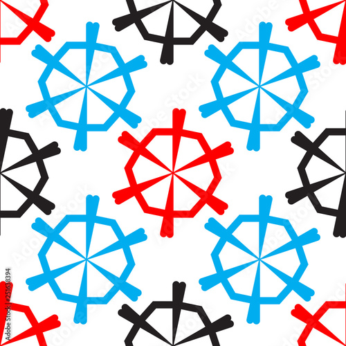 Bright seamless pattern with geometric elements.