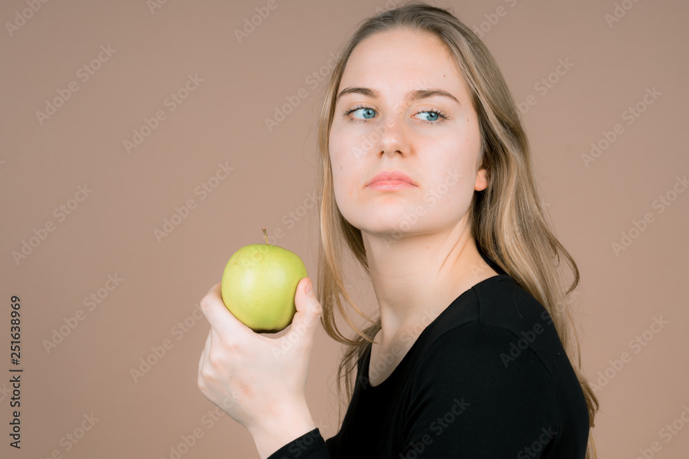 girl with an apple girl with an apple