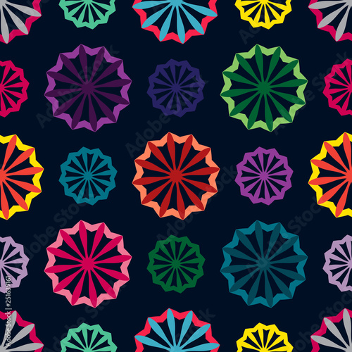 Seamless pattern with colorful geometric elements.
