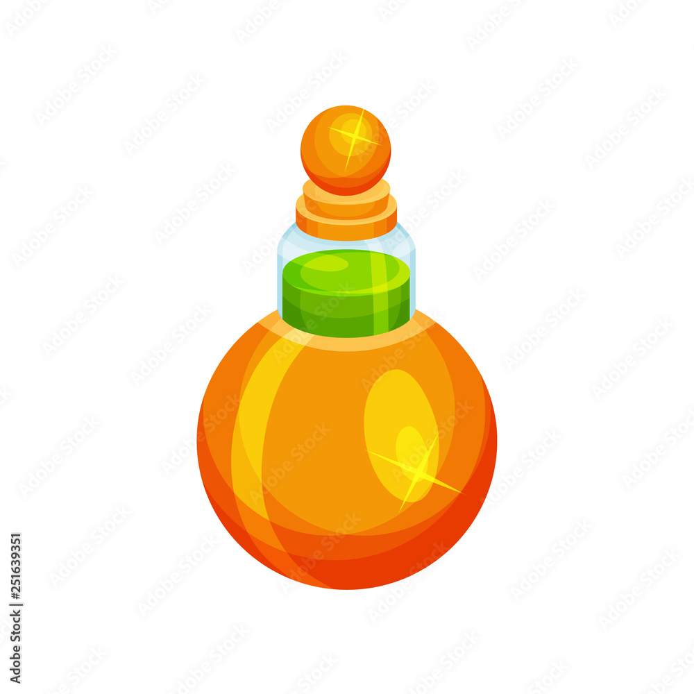 Set of bottles magic potion game icons liquid Vector Image