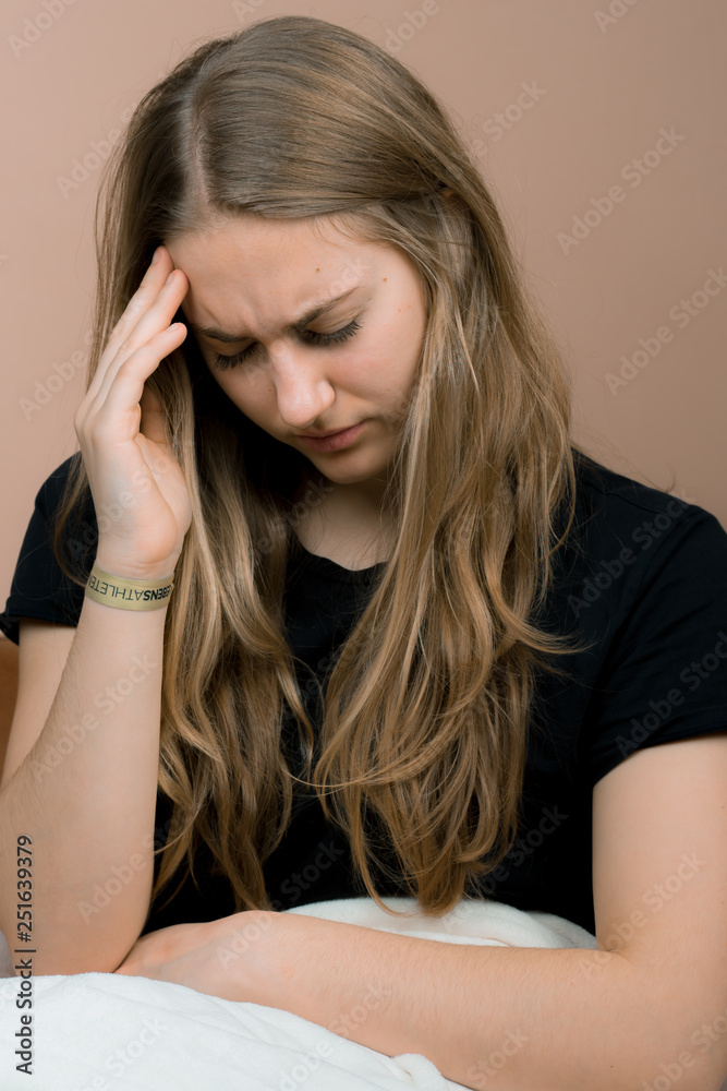 a sick girl with the cold a sick girl with the cold