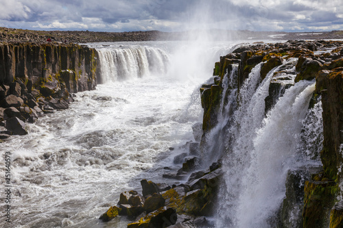 Selfoss waterfall Jokulsa a Fjollum river Northeastern Iceland Scandinavia
