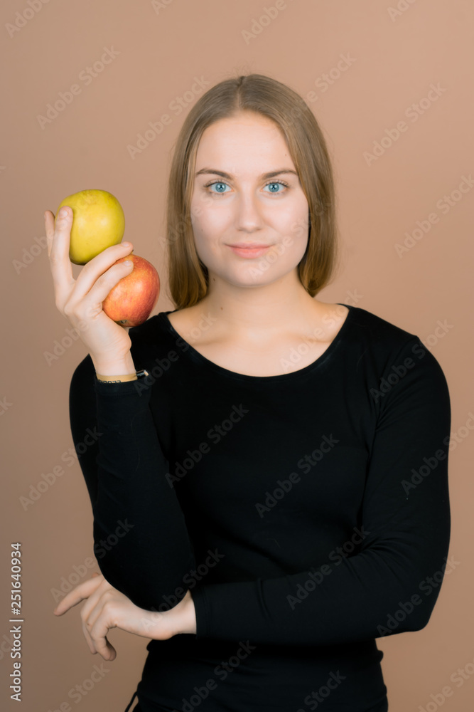 girl with an apple girl with an apple