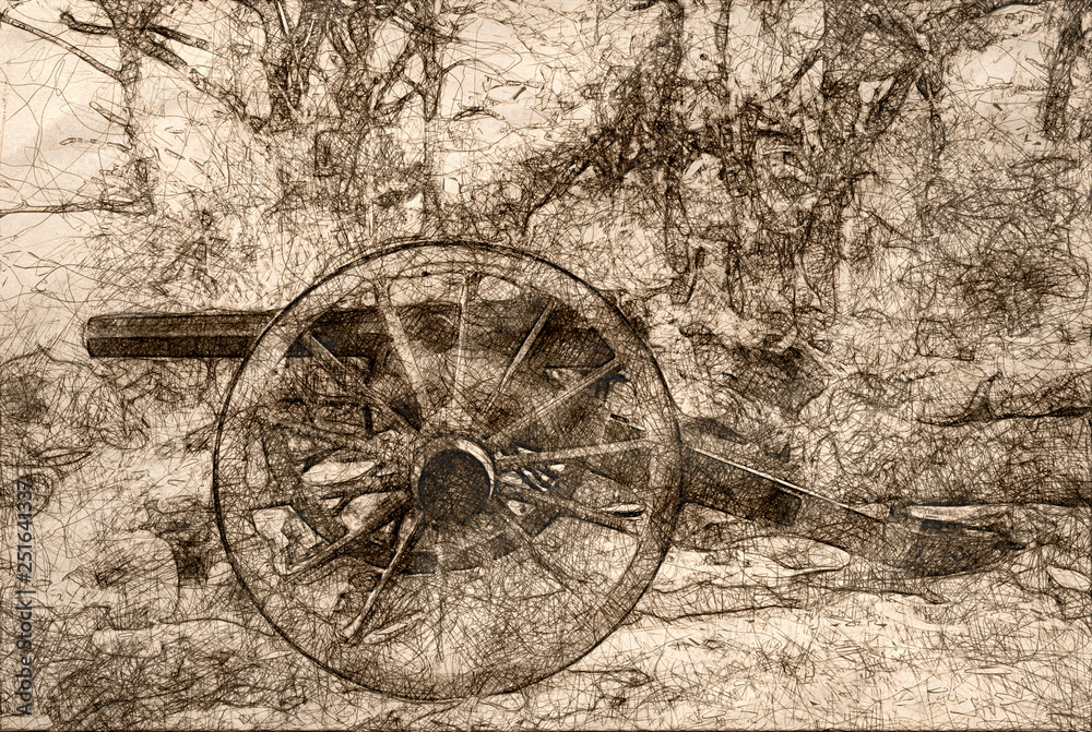 Sketch of an American Civil War Cannon