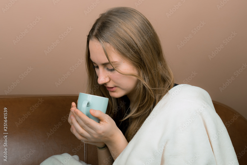 a sick girl with the cold a sick girl with the cold