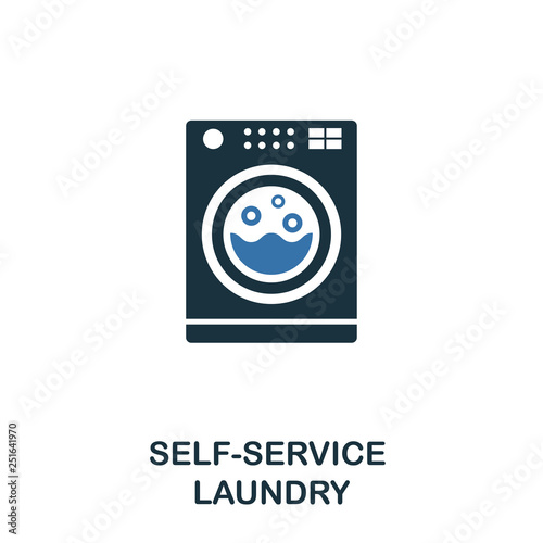 Self-Service Laundry icon. Creative two colors design from cleaning icons collection. UI and UX usage. Illustration of self-service laundry icon. Pictogram isolated on white