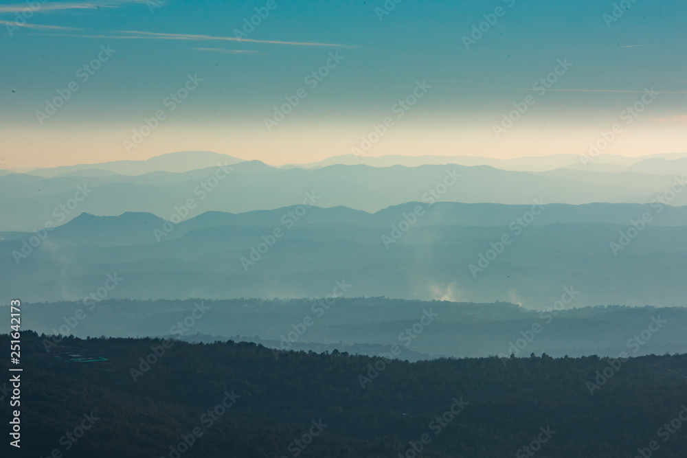 View of the azure coast from a height of 1000