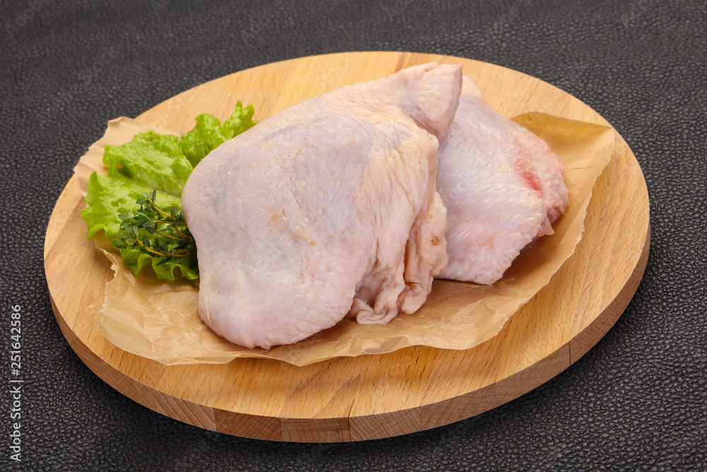 Raw chicken hip