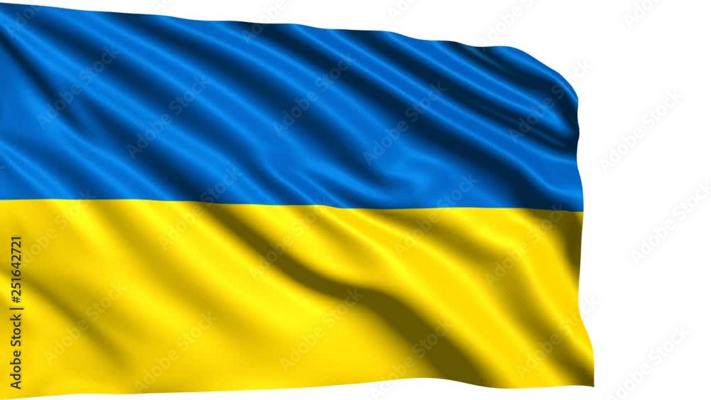 flag of Ukraine with fabric structure in the wind, with an alpha channel (loopable) flag of Ukraine with fabric structure in the wind, with an alpha channel (loopable)