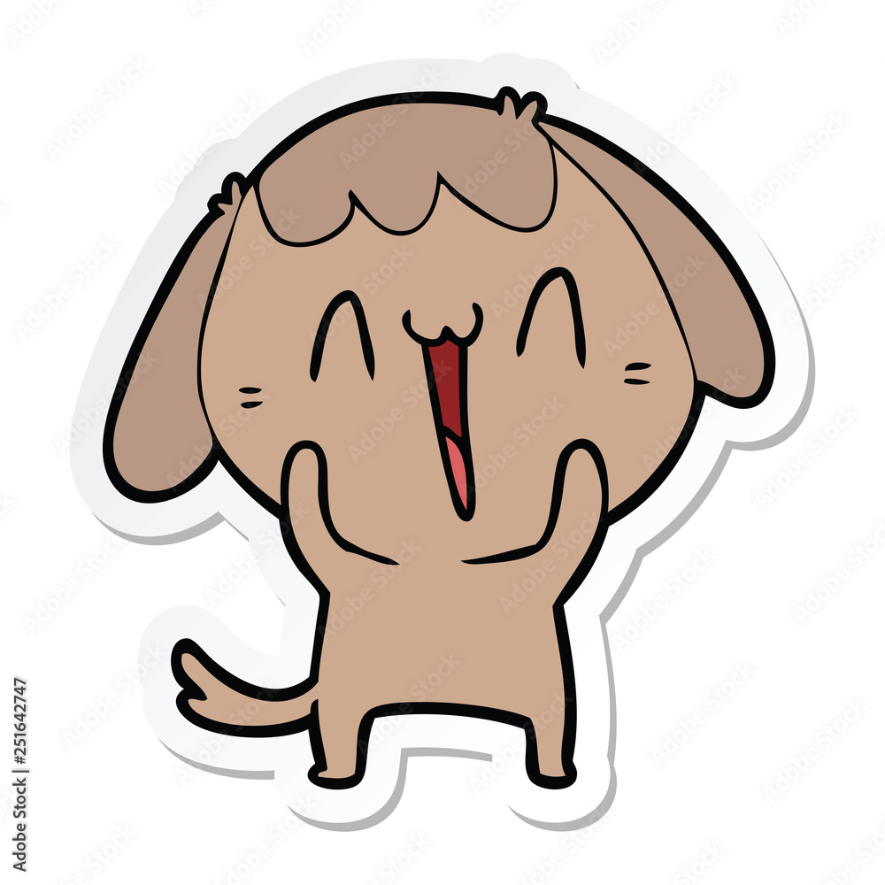 Obraz premium sticker of a cute cartoon dog