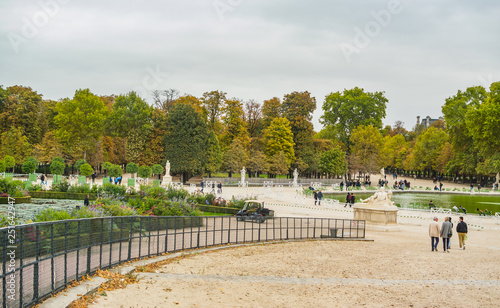 PARIS, FRANCE - 02 OCTOBER 2018: Tuileries gardens in Paris