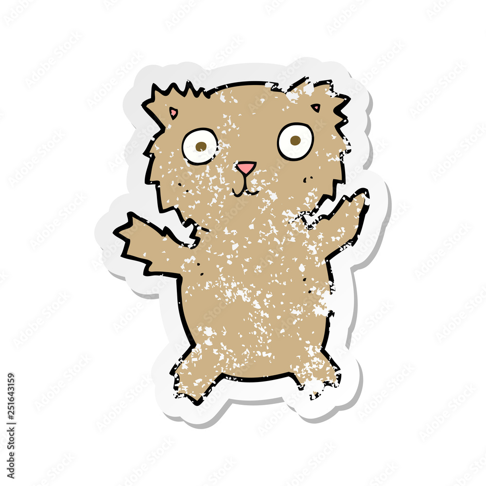 Fototapeta premium retro distressed sticker of a cartoon teddy bear