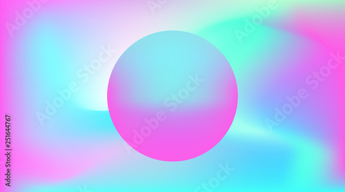 Pink Circle. Futuristic Abstract geometry.Cyberpunk. Synthwave style 80s - 90s. Vaporwave. Retrowave. Vector Holographic effect. Duotone