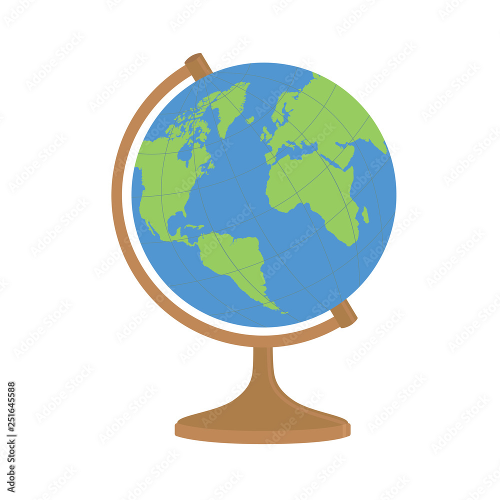 World globe on a stand vector illustration. World globe on a stand vector illustration.